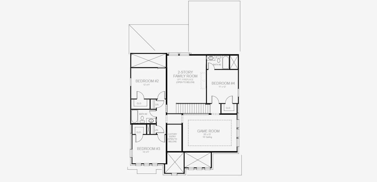 2D floor plan layout for the 2599W by Perry Homes in Corley Farms 50', Boerne, TX (Image 3). 2D floor plan layout for the 2599W by Perry Homes in Corley Farms 50', Boerne, TX (Image 3).