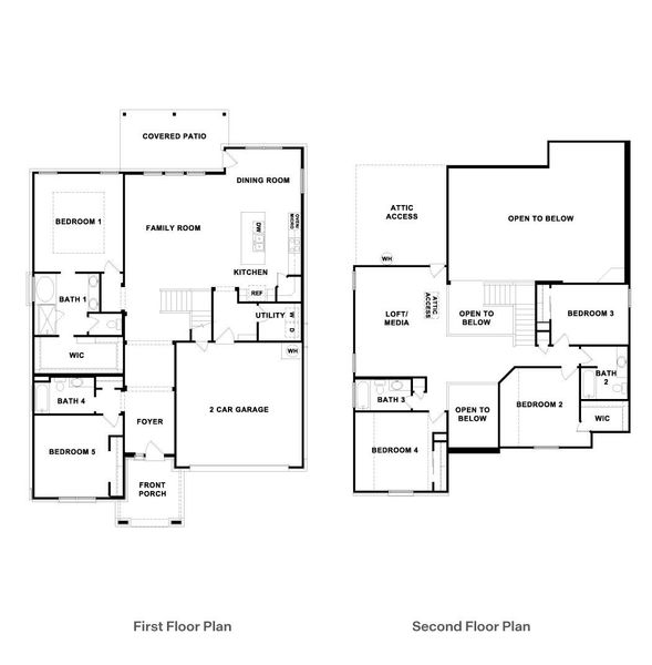 2D floor plan layout of this home in Rosenbusch Ranch, Leander, TX (Image 2).