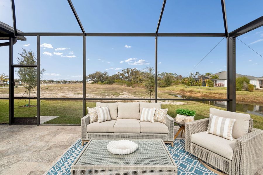 Exterior details and patio area of a home in River Preserve Estates, Parrish (Image 37).