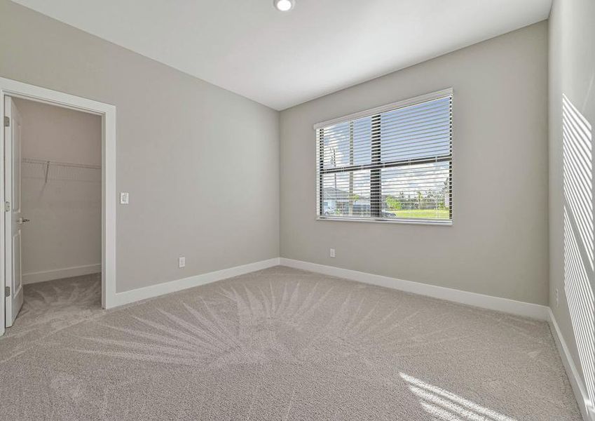 The guest bedrooms in the Key West are spacious with plenty of light