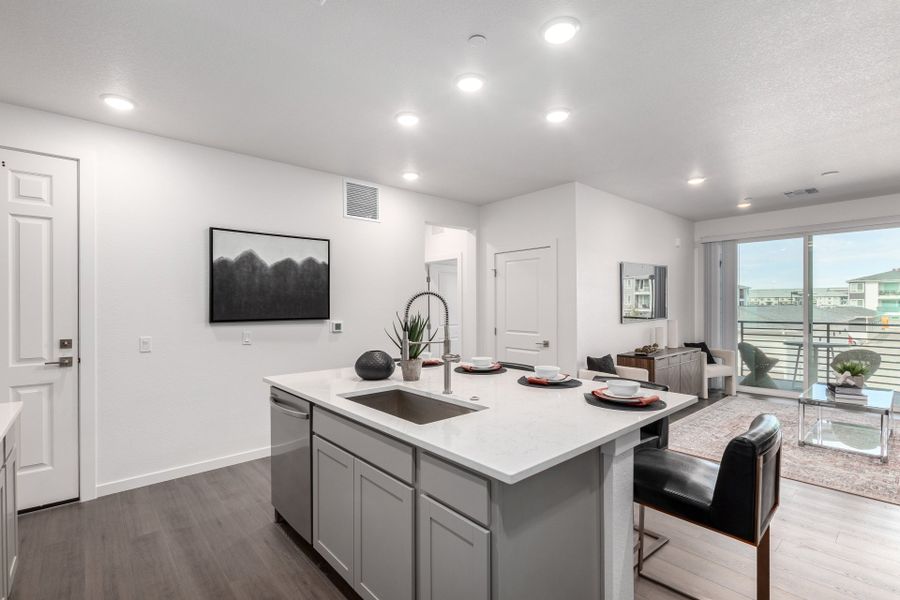 Furnished interior view inside a new home in Gateway Commons, Denver (Image 8). Furnished interior view inside a new home in Gateway Commons, Denver (Image 8).