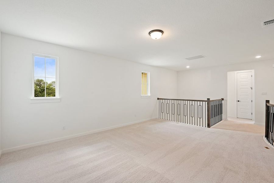 Spacious, unfurnished interior of a new home in Park Collection At Wolf Ranch, Georgetown (Image 39). Spacious, unfurnished interior of a new home in Park Collection At Wolf Ranch, Georgetown (Image 39).
