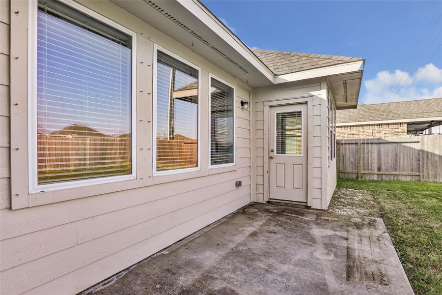 Exterior details and patio area of a home in , Baytown (Image 4). Exterior details and patio area of a home in , Baytown (Image 4).