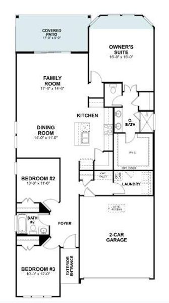 2D floor plan layout of this home in Cedar Brook, Leander, TX (Image 3).