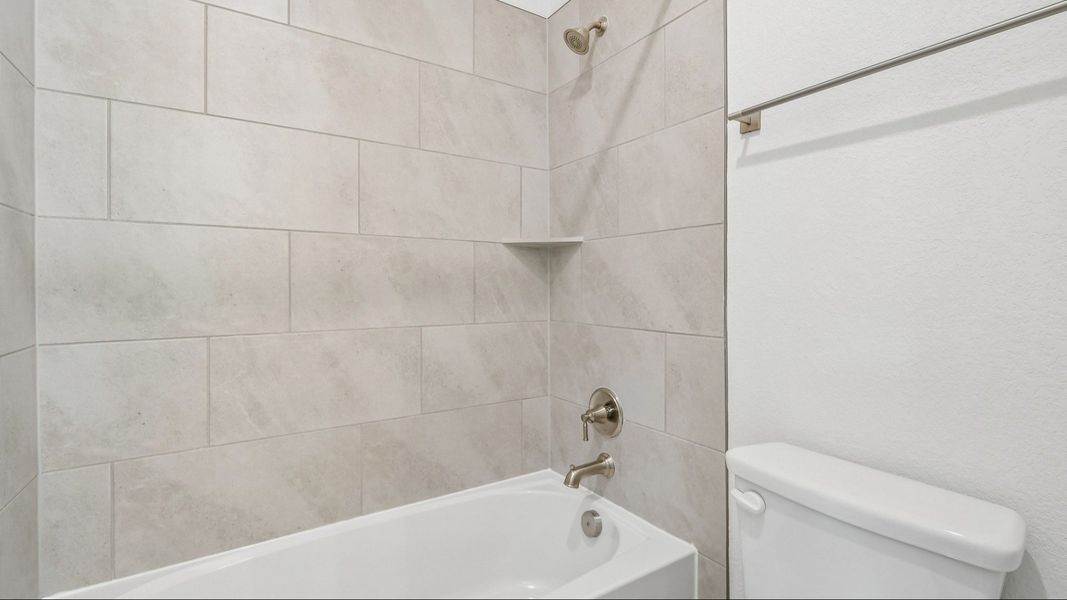 A shower in the Brown floorplan at Retreat at San Gabriel - Representative Image A shower in the Brown floorplan at Retreat at San Gabriel - Representative Image