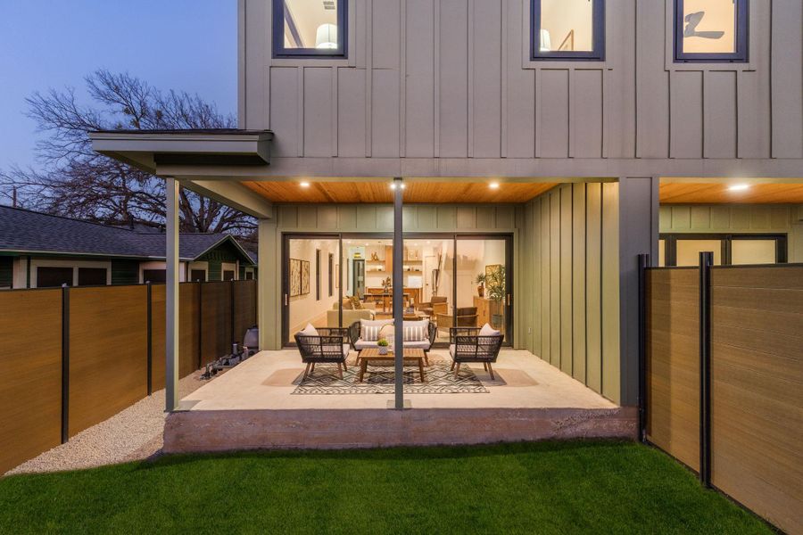 Exterior details and patio area of a home in , Austin (Image 29).