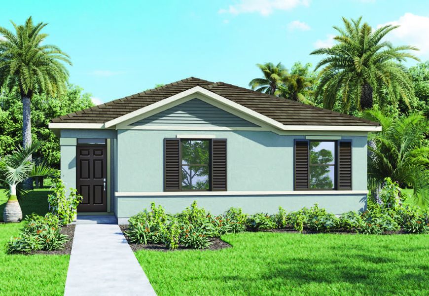 Representative exterior photo of a completed home built from the Astor by D.R. Horton in Windrose, Apopka, FL (Image 2).