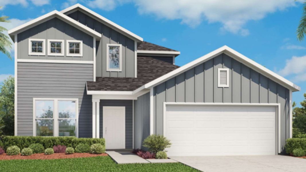 Representative exterior photo of a completed home built from the Stranahan by DRB Homes in Panther Creek, Jacksonville, FL (Image 2).