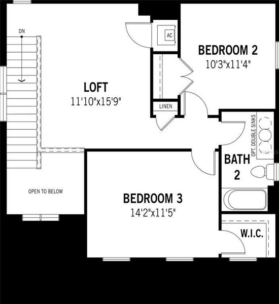 2D floor plan layout of this home in Crosswind Ranch, Parrish, FL (Image 6).
