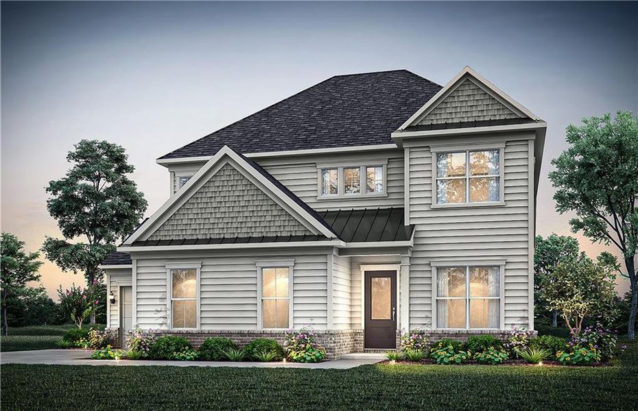 Front exterior of a new home in Traditions of Braselton, Jefferson, GA, highlighting curb appeal (Image 2).