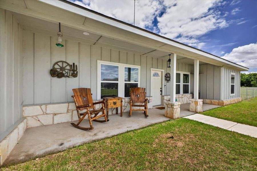 Exterior details and patio area of a home in , Poolville (Image 23).