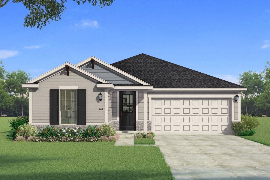 Representative exterior photo of a completed home built from the Aurora by Mattamy Homes in Creekside of Crowley, Crowley, TX (Image 3).