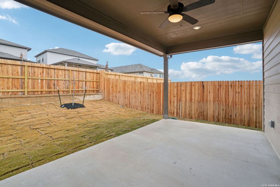 Exterior details and patio area of a home in Legendary Trails - Premier Series, Cibolo (Image 20).