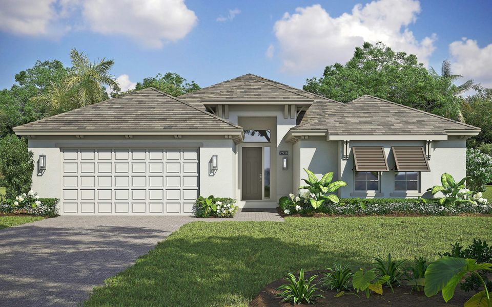 Representative exterior photo of a completed home built from the Aurora by GHO Homes in High Pointe, Vero Beach, FL (Image 23).