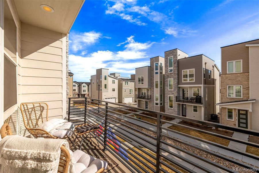 Exterior details and patio area of a home in Haskins Station, Arvada (Image 21).