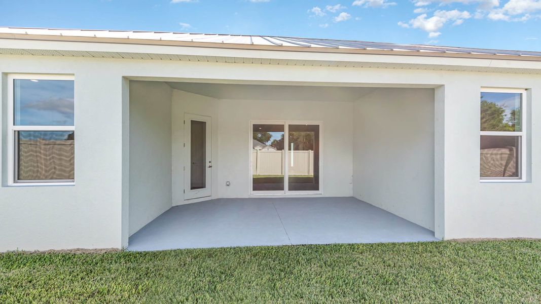 Exterior details and patio area of a home in Riverwalk of Cocoa, Cocoa (Image 2). Exterior details and patio area of a home in Riverwalk of Cocoa, Cocoa (Image 2).
