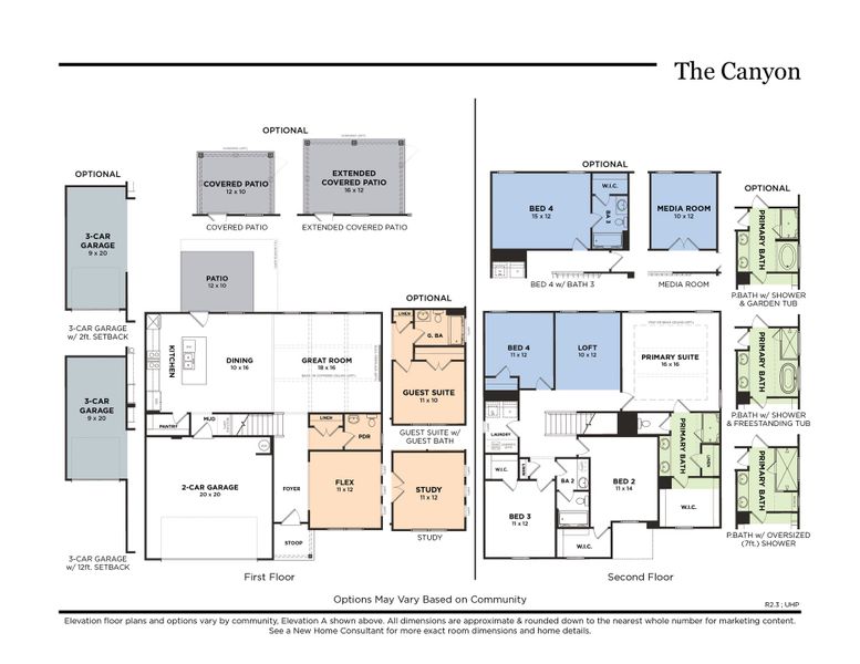 The Canyon with Gourmet Kitchen & Optional 3-Card Garage (R2.3)