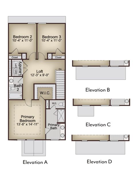 2D floor plan layout for the Sycamore by McKinley Homes in Kinsley, Wake Forest, NC (Image 4).