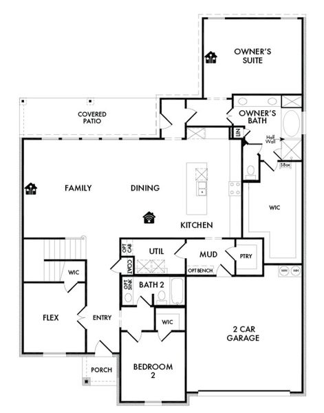 2D floor plan layout for the Radcliffe by Impression Homes in Mercer Meadows, Royse City, TX (Image 3).