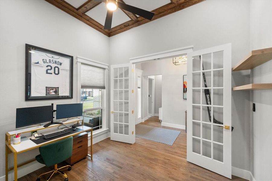 Front office with French doors