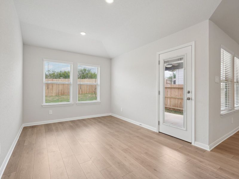 Dining room in the Briscoe floorplan at a Meritage Homes community. Dining room in the Briscoe floorplan at a Meritage Homes community.