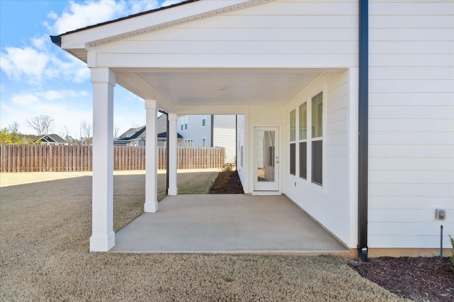 Exterior details and patio area of a home in Tillery Park, Grovetown (Image 28). Exterior details and patio area of a home in Tillery Park, Grovetown (Image 28).