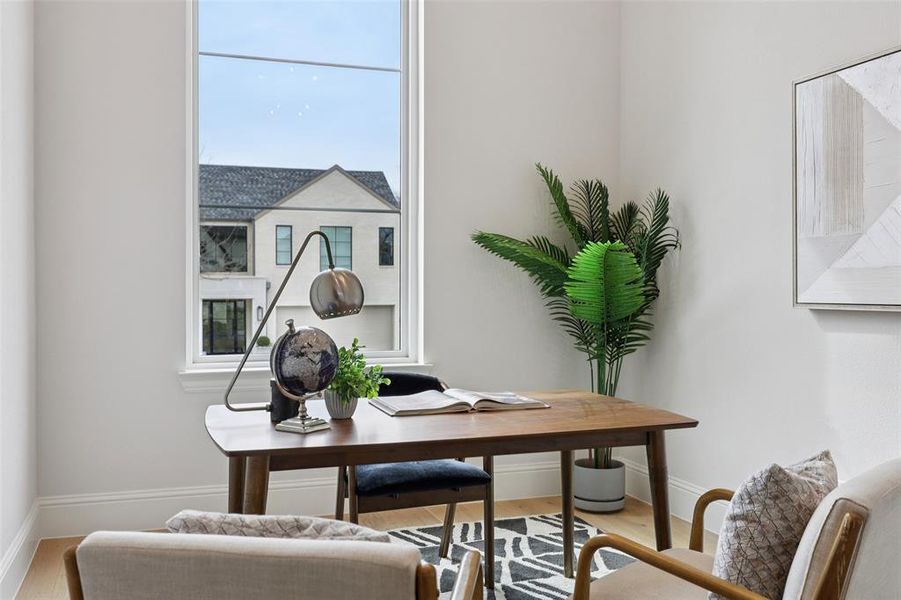 Office featuring wood finished floors