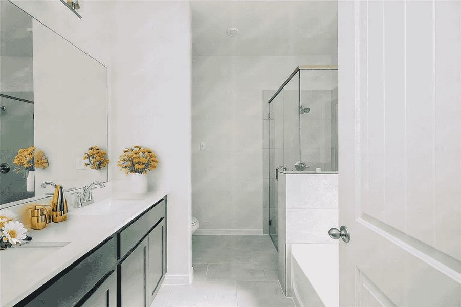 Representative furnished interior of a home built from the Mockingbird by Saratoga Homes in Cypress Oaks North, Cypress (Image 3).