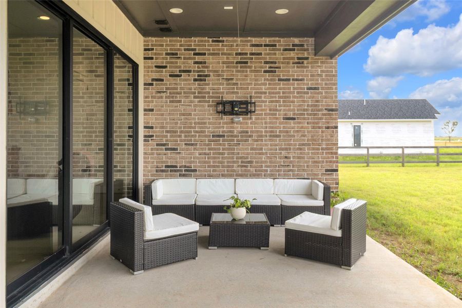 Covered patio and and plenty of room for gatherings.