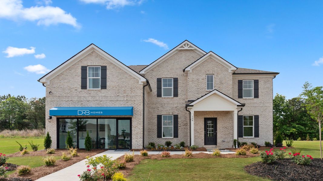Representative exterior photo of a completed home built from the Meridian II by DRB Homes in Westwind Estates, Hampton, GA (Image 19).
