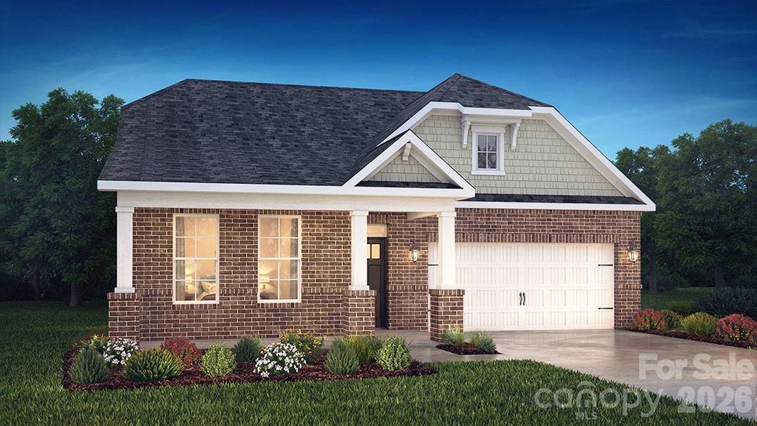 Front exterior of a new home in Westport, York, SC, highlighting curb appeal (Image 1). Front exterior of a new home in Westport, York, SC, highlighting curb appeal (Image 1).