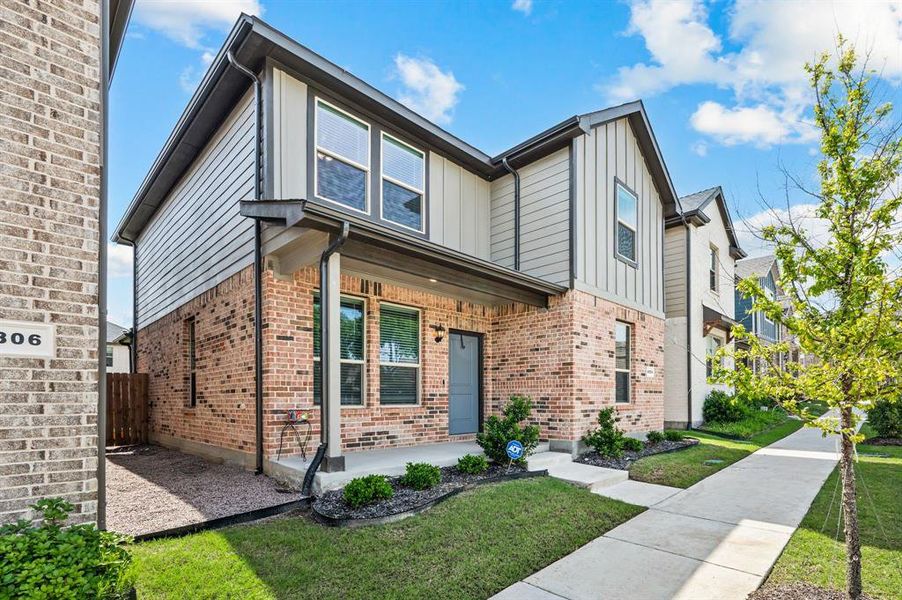 Front exterior of a new home in Heritage Village, Haltom City, TX, highlighting curb appeal (Image 23). Front exterior of a new home in Heritage Village, Haltom City, TX, highlighting curb appeal (Image 23).