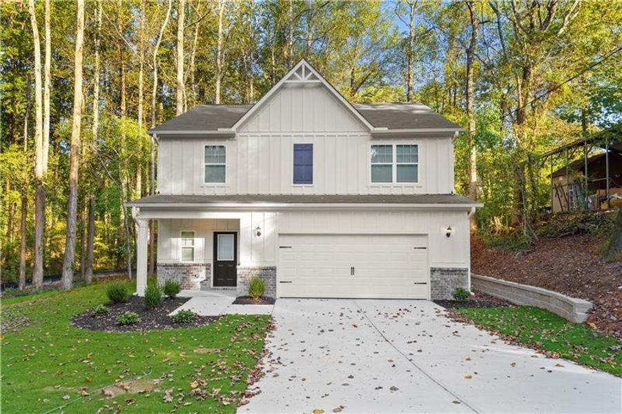 Front exterior of a new home in , Buford, GA, highlighting curb appeal (Image 20).
