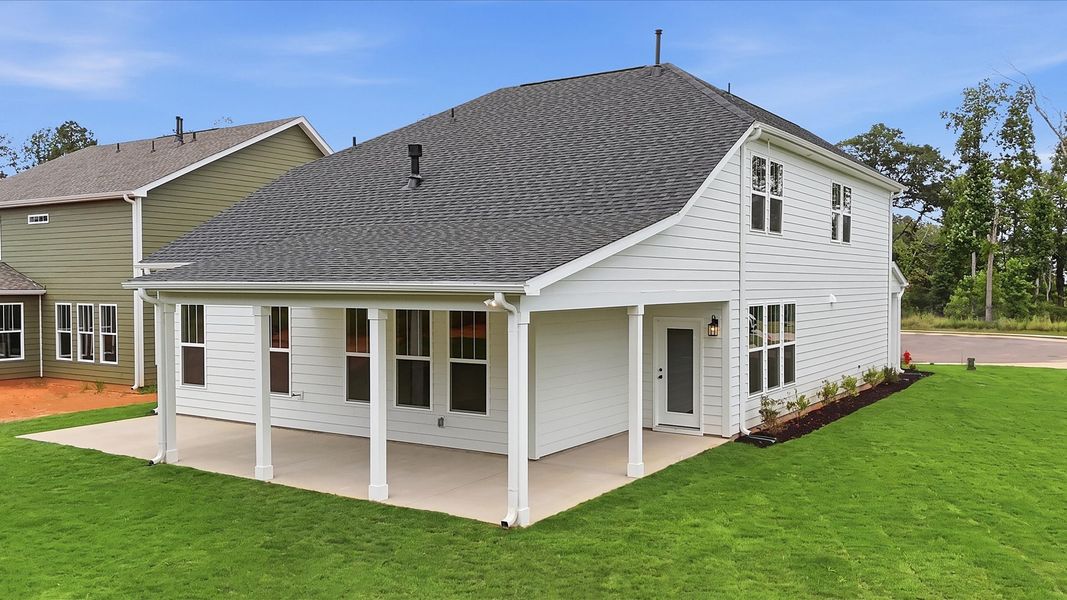 Exterior details and patio area of a home in Creeks at Midway, Anderson (Image 4).