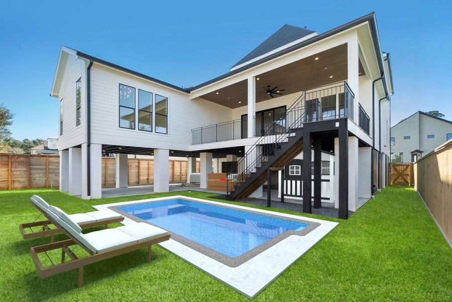 Rendering of Pool only. Property does not have a pool.