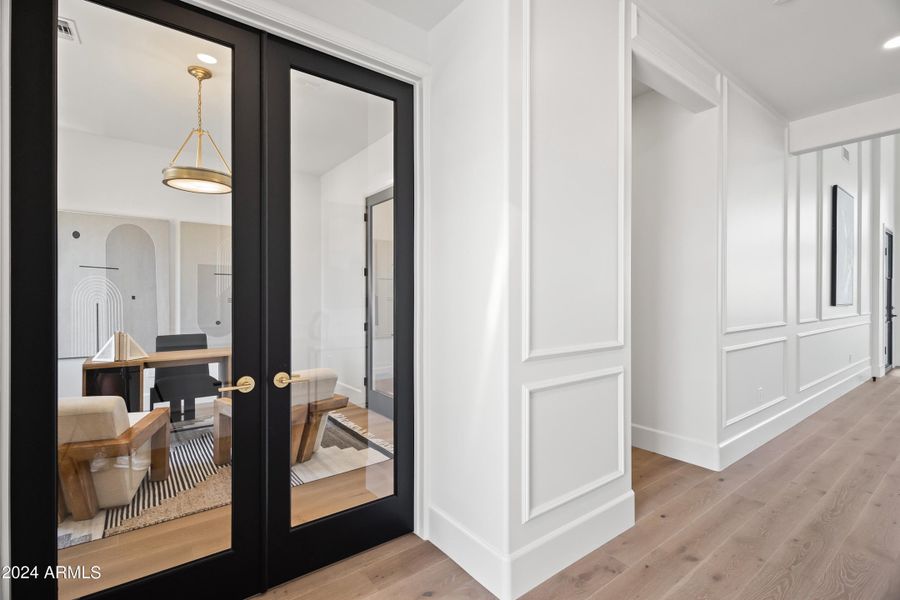 Double doors to office