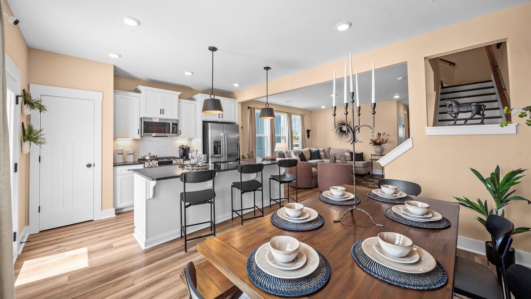 Representative furnished interior of a home built from the Corner Litchfield by DRB Homes in Gresham Station, Simpsonville (Image 12).