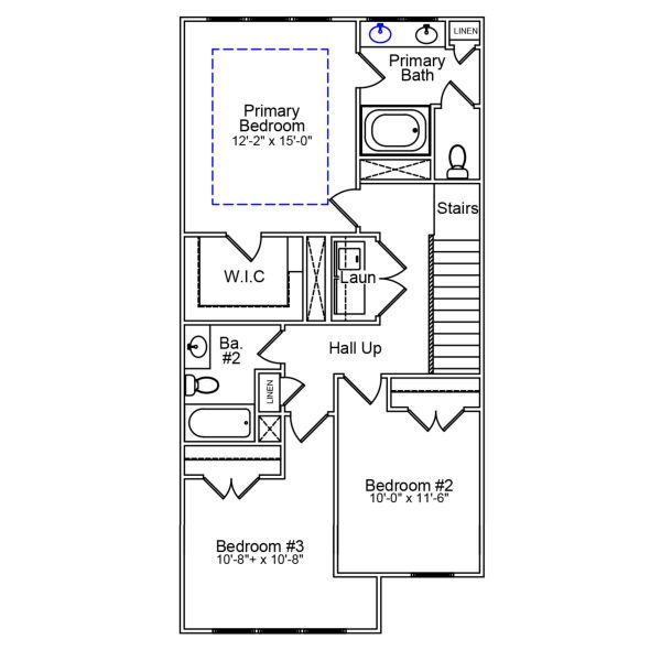 2D floor plan layout of this home in Renaissance at White Oak, Garner, NC (Image 7).