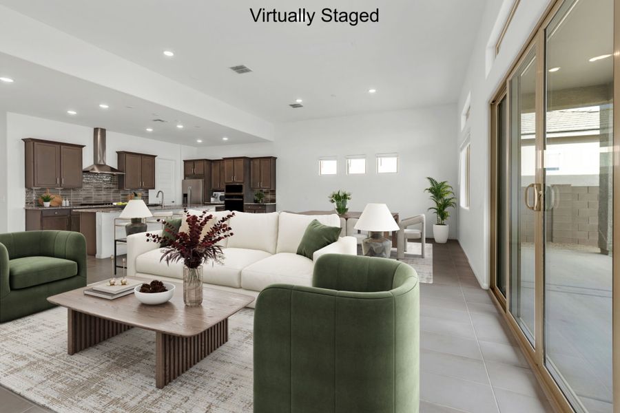 Furnished interior view inside a new home in Saguaro Reserve II, Marana (Image 4). Furnished interior view inside a new home in Saguaro Reserve II, Marana (Image 4).