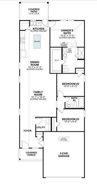 2D floor plan layout of this home in Magnolia Ridge, Magnolia, TX (Image 4).