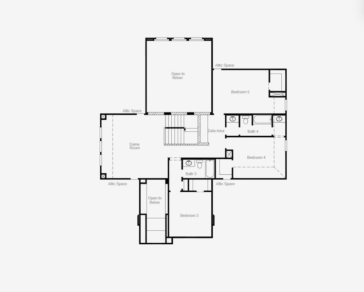 2D floor plan layout for the Caddo II by Coventry Homes in South Pointe 65', Mansfield, TX (Image 4).
