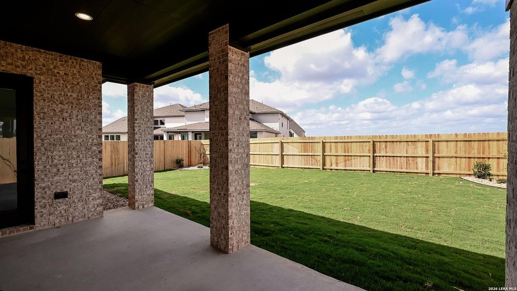 Exterior details and patio area of a home in Legacy at Lake Dunlap, New Braunfels (Image 4).