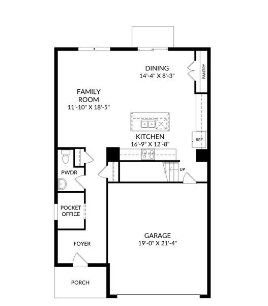 2D floor plan layout for the The Tyndall by Stanley Martin Homes in Oakfield Trails, Parrish, FL (Image 3).
