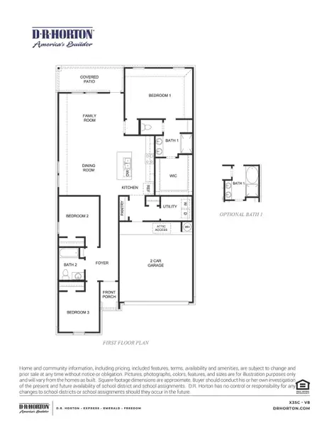 2D floor plan layout of this home in Caldwell Crossing, Iowa Colony, TX (Image 2).