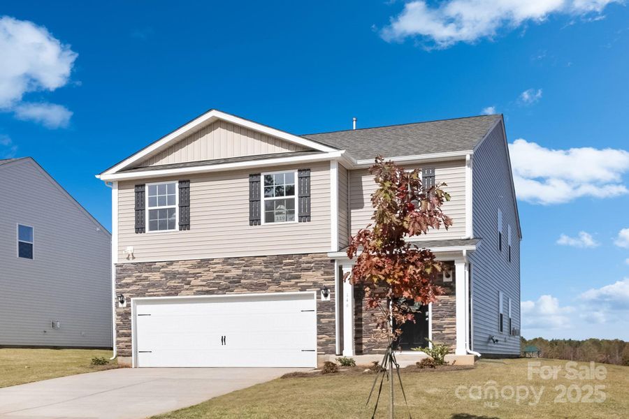 Front exterior of a new home in Silverstein, Salisbury, NC, highlighting curb appeal (Image 1).