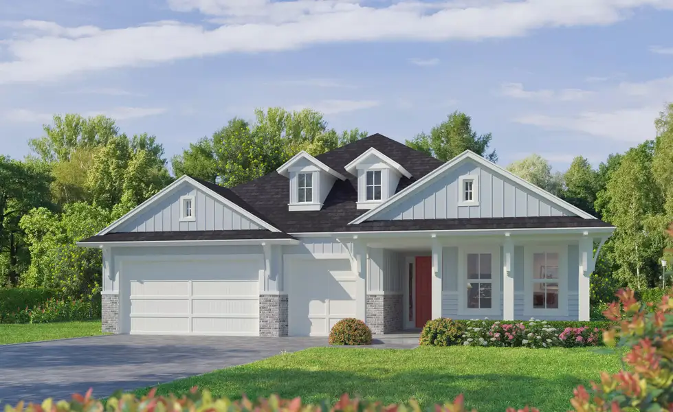 Representative exterior photo of a completed home built from the Davenport by ICI Homes in Weslyn Park at Sunbridge, St. Cloud, FL (Image 4).