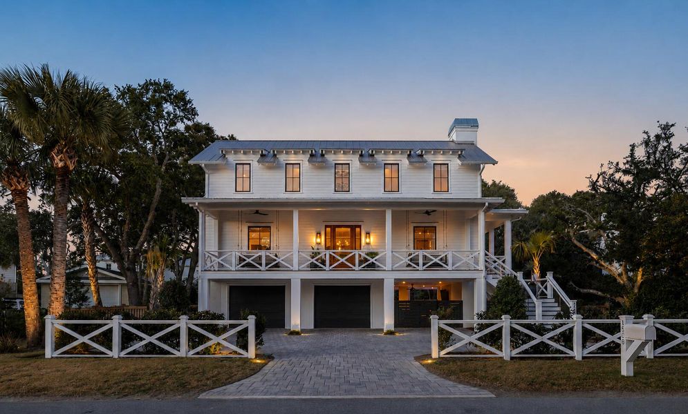 Front exterior of a new home in , Sullivan's Island, SC, highlighting curb appeal (Image 1). Front exterior of a new home in , Sullivan's Island, SC, highlighting curb appeal (Image 1).