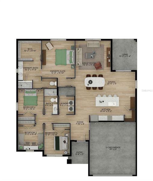 2D floor plan layout of this home in , Winter Haven, FL (Image 5).