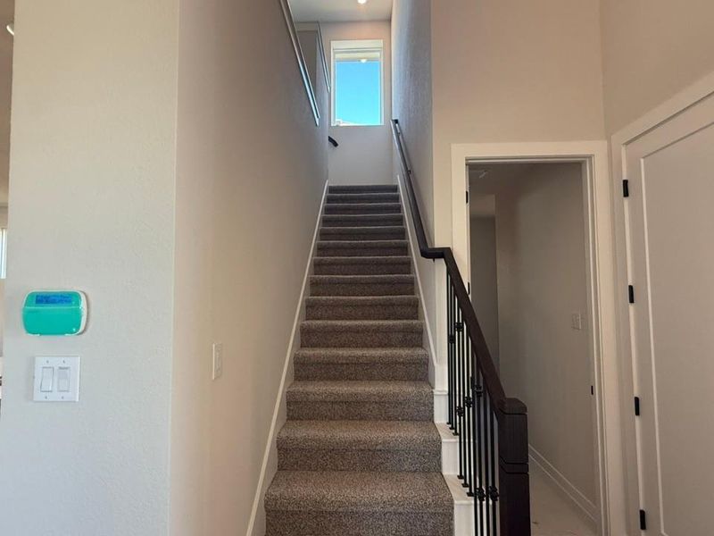 Stairway with baseboards