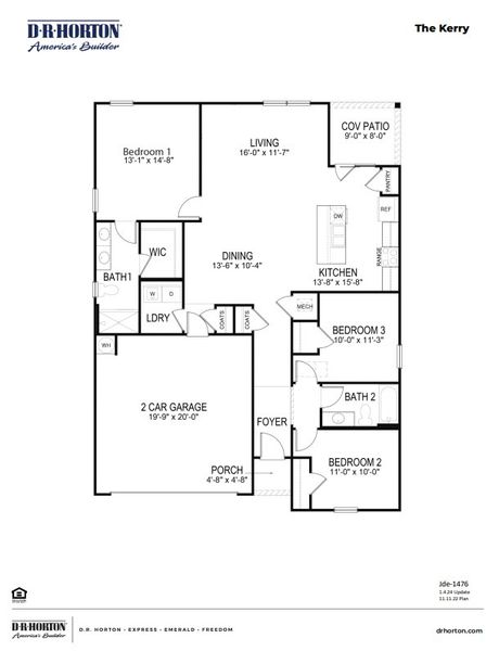 2D floor plan layout of this home in Sutton Farm, Loris, SC (Image 2). 2D floor plan layout of this home in Sutton Farm, Loris, SC (Image 2).